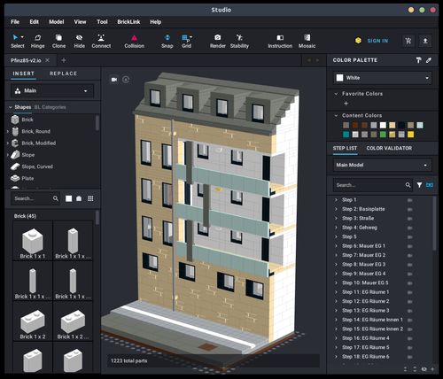 Screenshot der Software BrickLink Studio